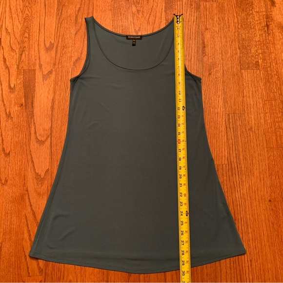 Eileen Fisher Linen Button Up Asymmetrical Cardigan Sweater with Silk Tank Top - Picture 15 of 16